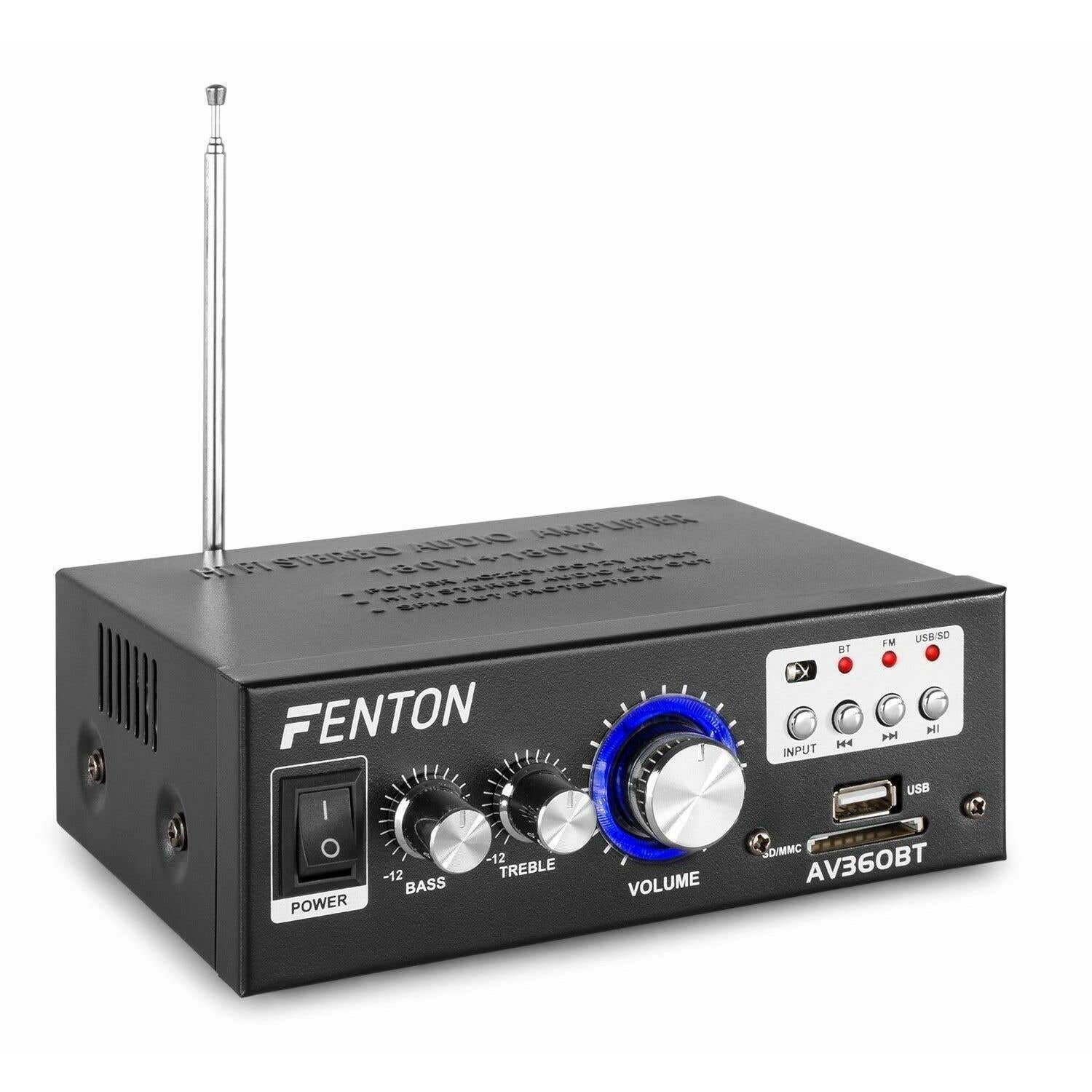 Fenton AV360BT Compacte Versterker met Bluetooth en MP3 Speler