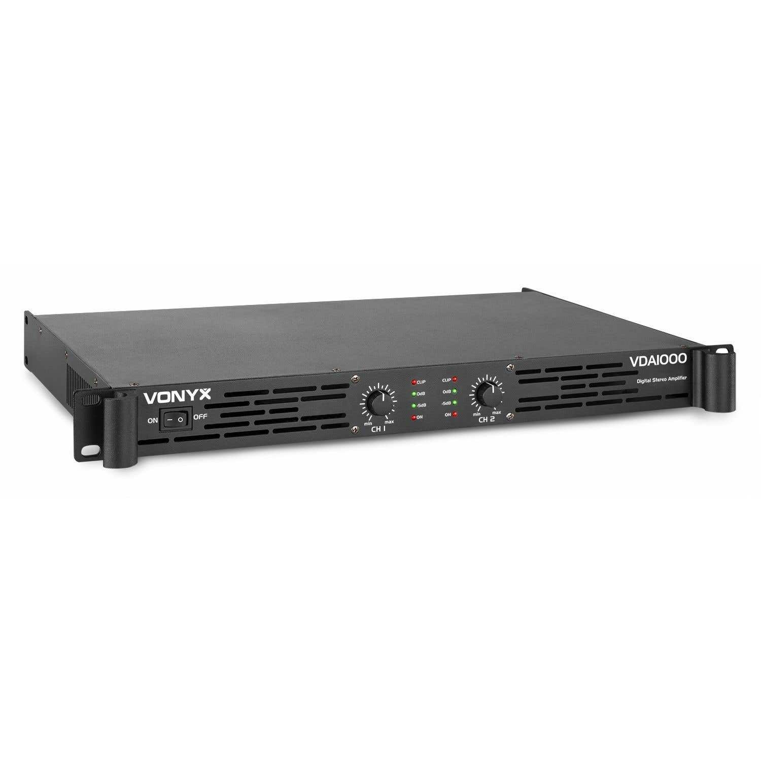Vonyx VDA1000 versterker - 19 inch - 2x 500W klasse-D