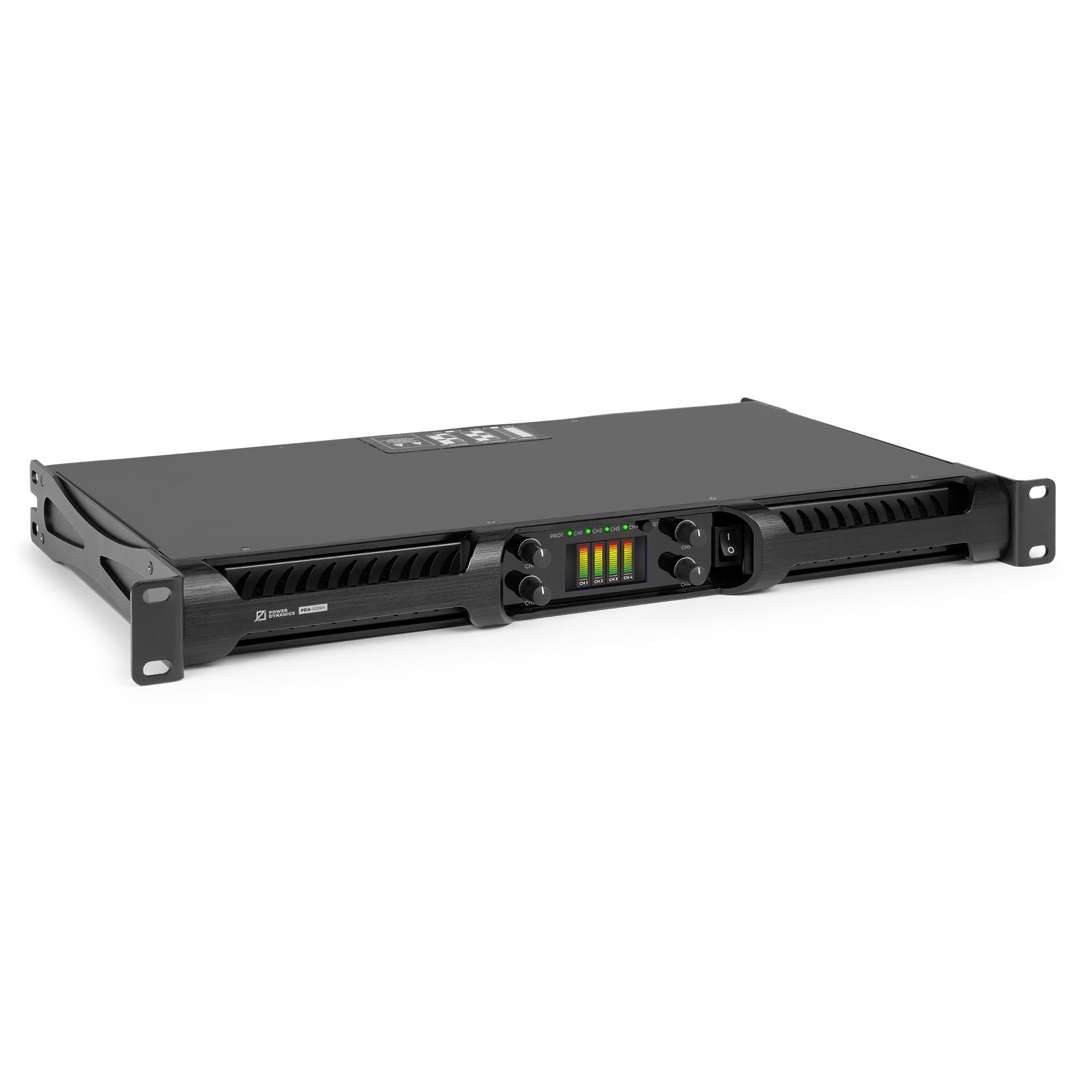 Power Dynamics PDA-X2004 - 4-kanaals PA versterker - 100V versterker - 19 inch - 4 x 500W 