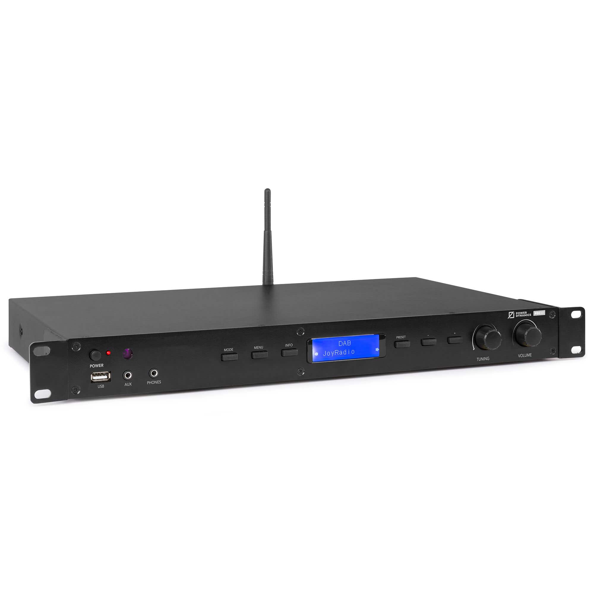 Power Dynamics PDC40: DAB+/FM tuner met Bluetooth en USB MP3-speler