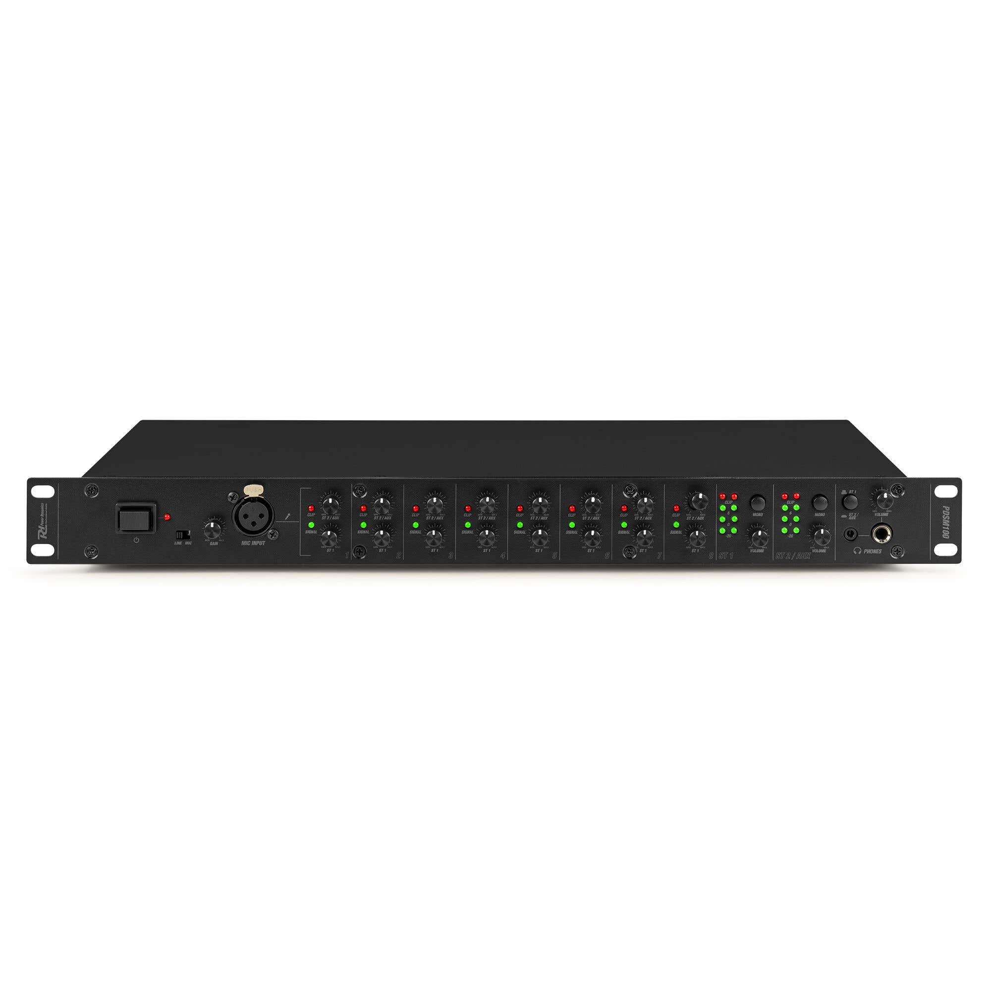 Power Dynamics PDSM100 installatiemixer voor studio - 19 inch rackmixer