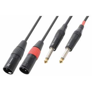 PD Connex 2x XLR Male naar 6.3mm Jack kabel - 15cm