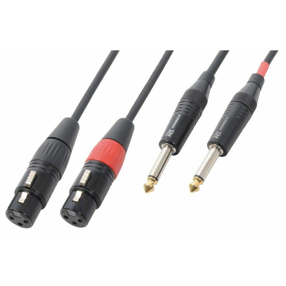 PD Connex 2x XLR Female naar 6.3mm mono Jack kabel - 1.5 meter
