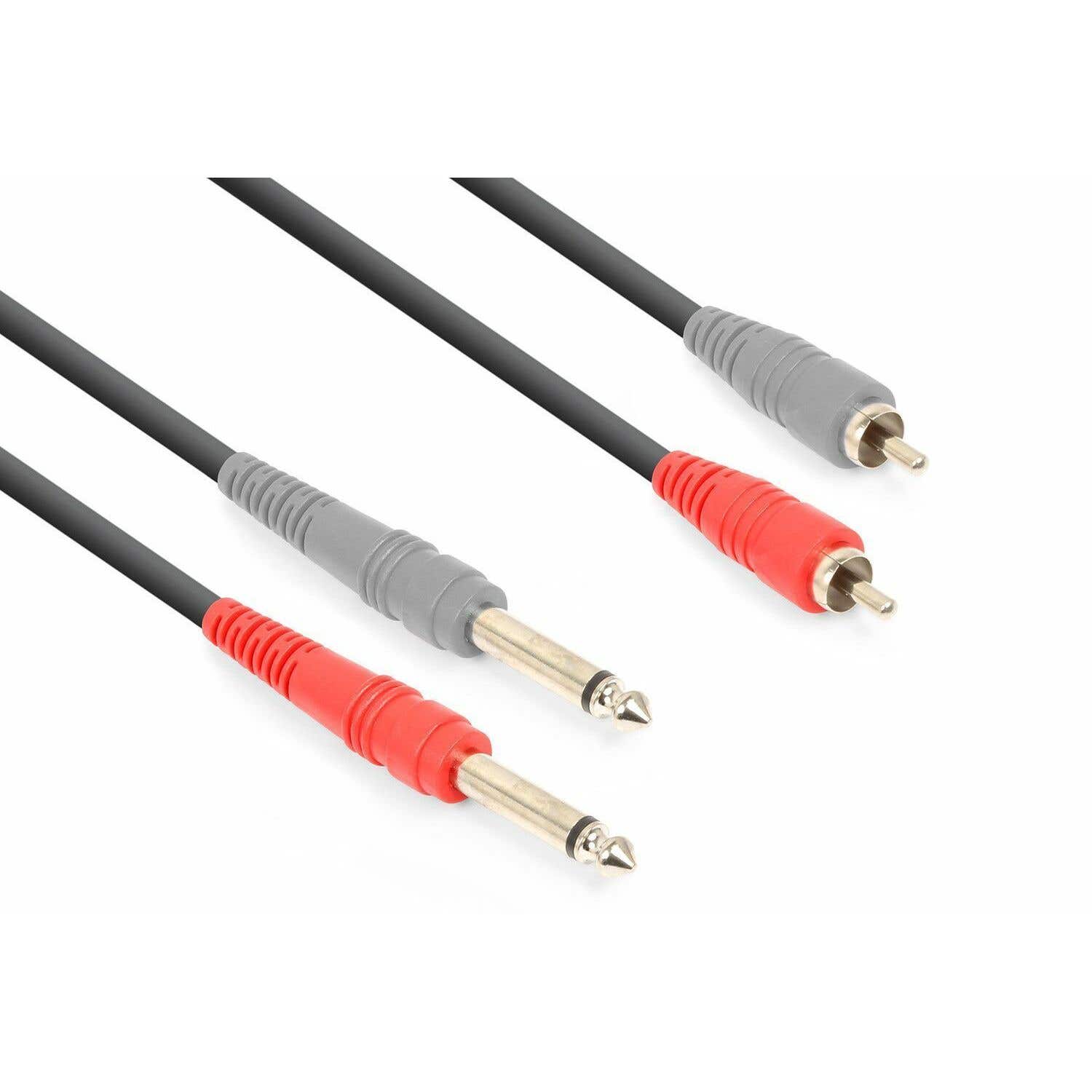 Vonyx audio kabel 2x Jack mono naar RCA - 3 meter