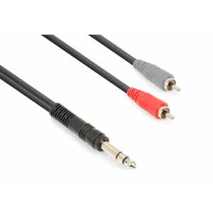 Vonyx audio kabel: Stereo 6.3mm Jack naar RCA - 3 meter