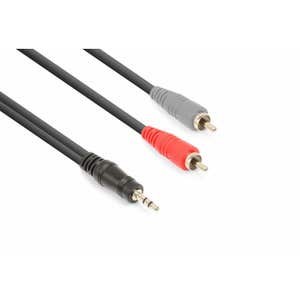 Vonyx audio kabel: 3.5mm Jack naar RCA - 1.5 meter