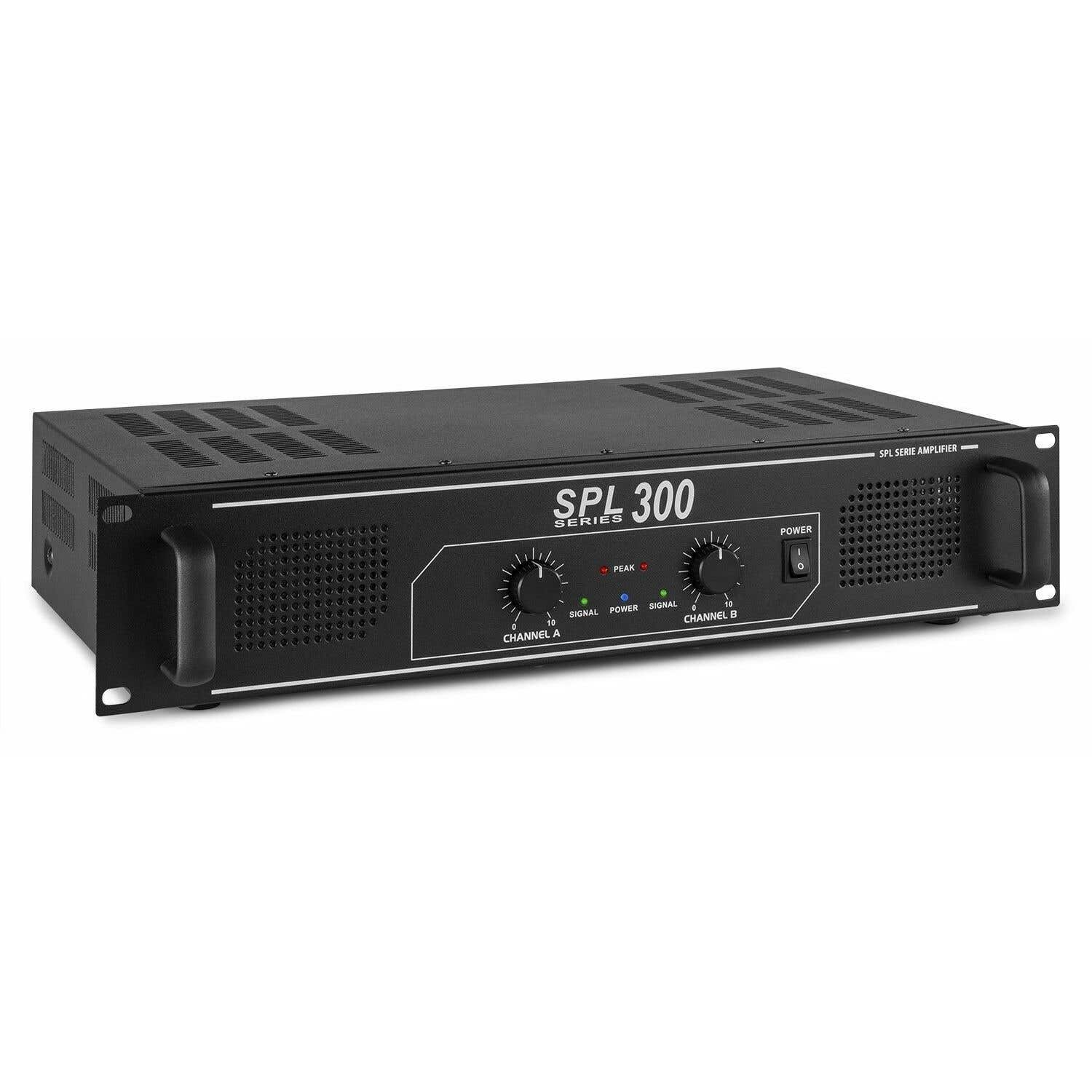 SkyTec SPL300 DJ Versterker met Piek Limiter en Clipping Indicator