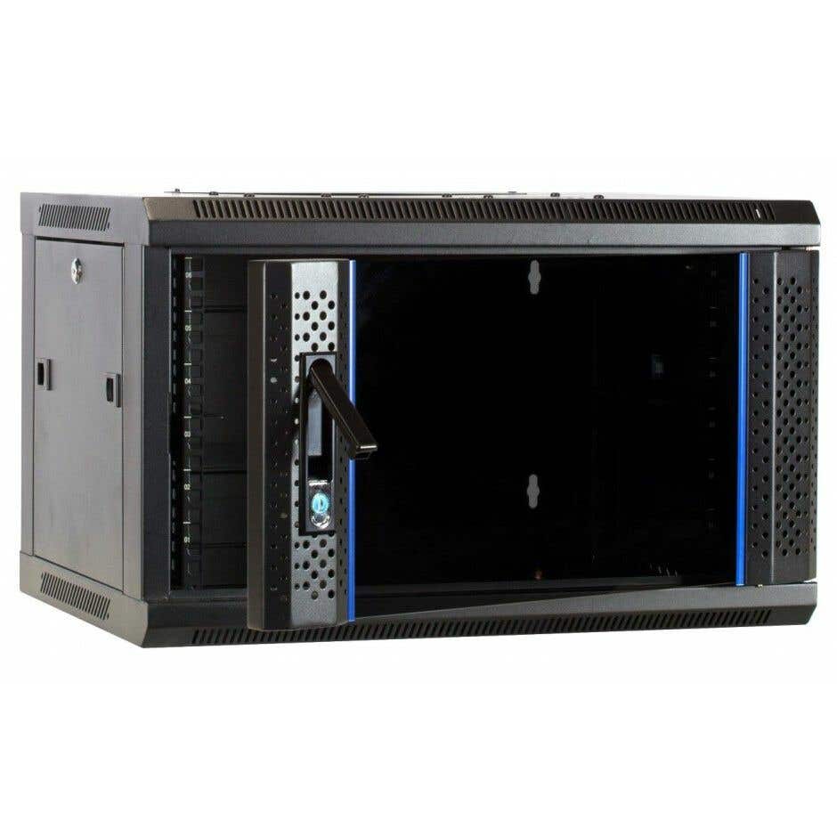 Patchkast - Extra diepe serverkast met glazen deur - 6U - 35cm diep