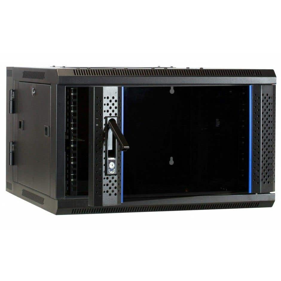 Patchkast - Diepe draaibare 19 inch serverkast met glazen deur - 6U - 50 cm diep