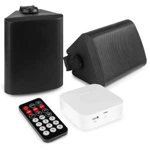 Power Dynamics BGO50 plafond speakers en BT20 mini versterker - Bluetooth - 5 inch - 120W - Zwart