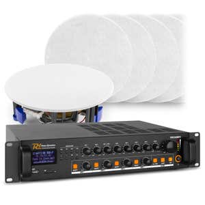 Power Dynamics geluidsinstallatie met 24 plafond speakers en versterker - Bluetooth - 6.5 inch - 30W