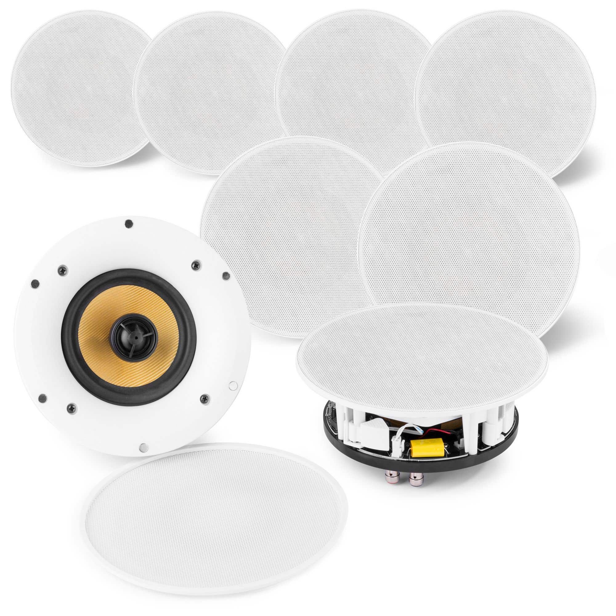 Power Dynamics WCS50 plafond speakers met WiFi en Bluetooth - 4 sets van 2 speakers - 400W - Wit