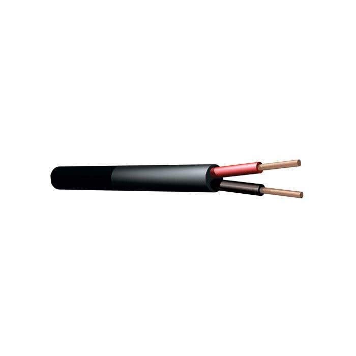 PD Connex 100V luidsprekerkabel: 2x 1.5mm² 15A - 50 meter rol - Zwart