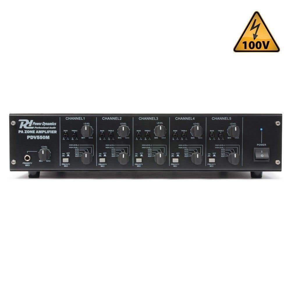 Power Dynamics PDV550M 100 Volt - 5 zone versterker - 250W