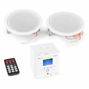 Power Dynamics BTW30SET 2x plafond speakers voor inbouw met versterker en Bluetooth - 30W - Wit