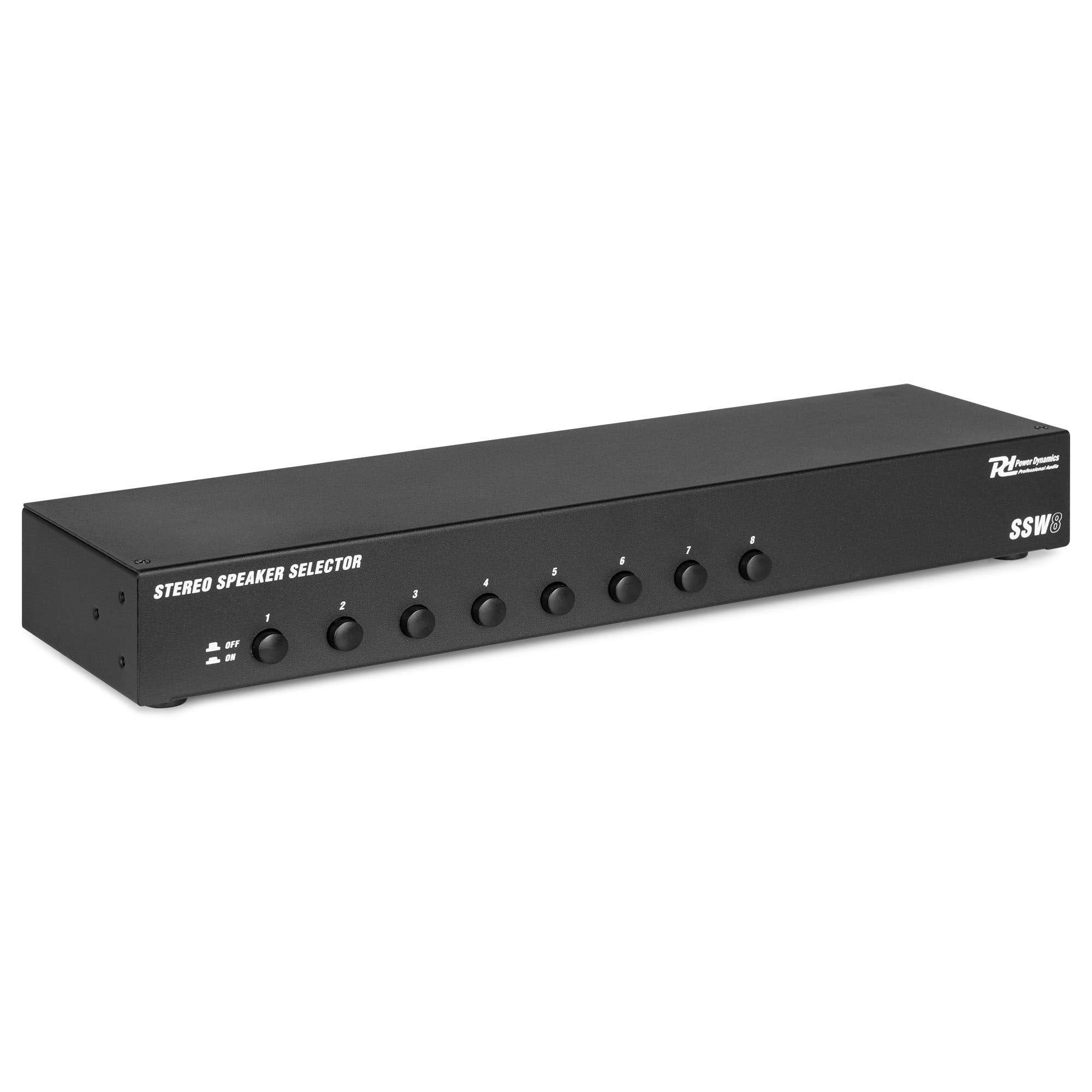 Power Dynamics SSW8 speaker selector voor 8 luidsprekers - 100W per kanaal - 19 inch