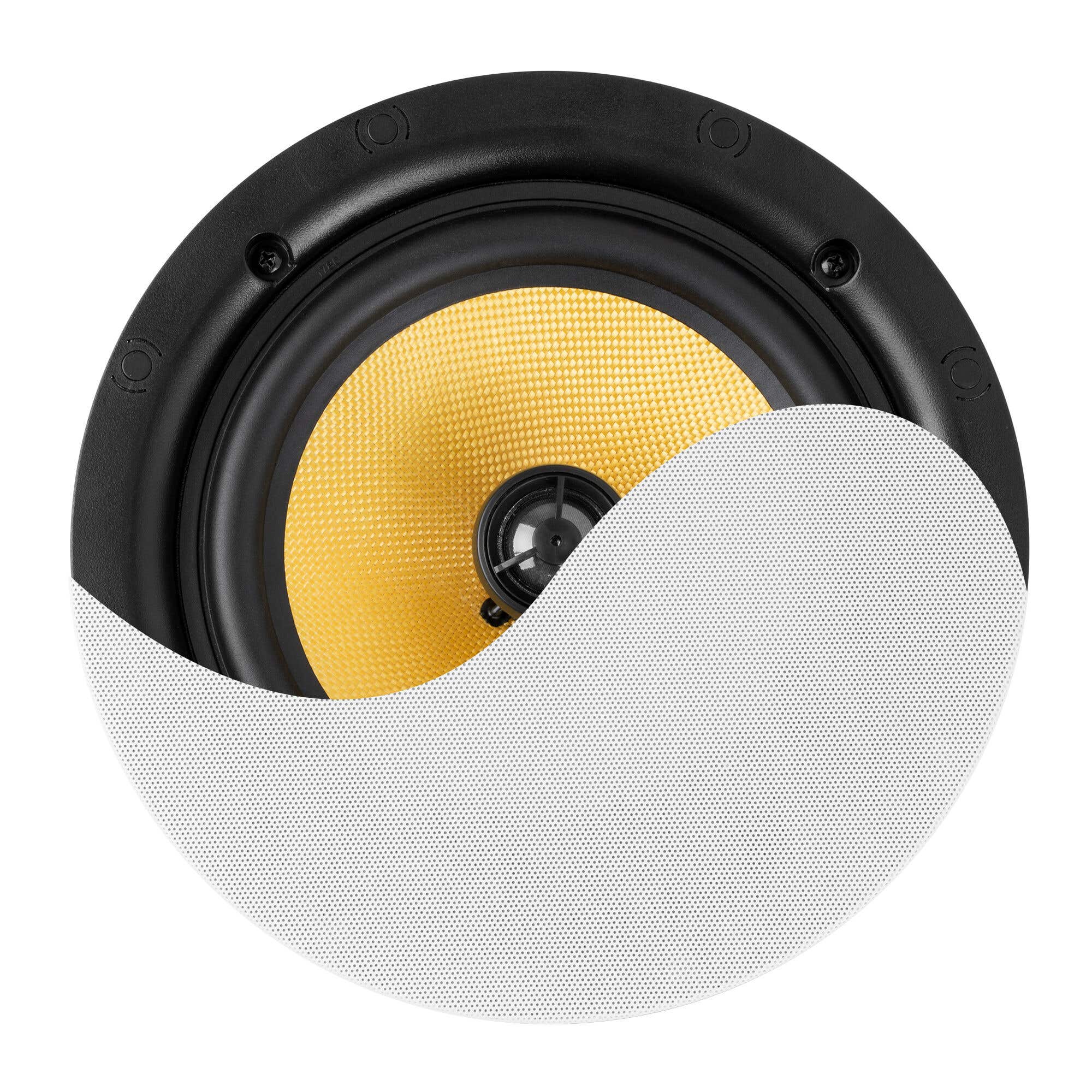 Retourdeal - Power Dynamics KVCS8 plafond speaker - IP44 inbouw speaker - Buitenspeaker - 8 inch - Wit
