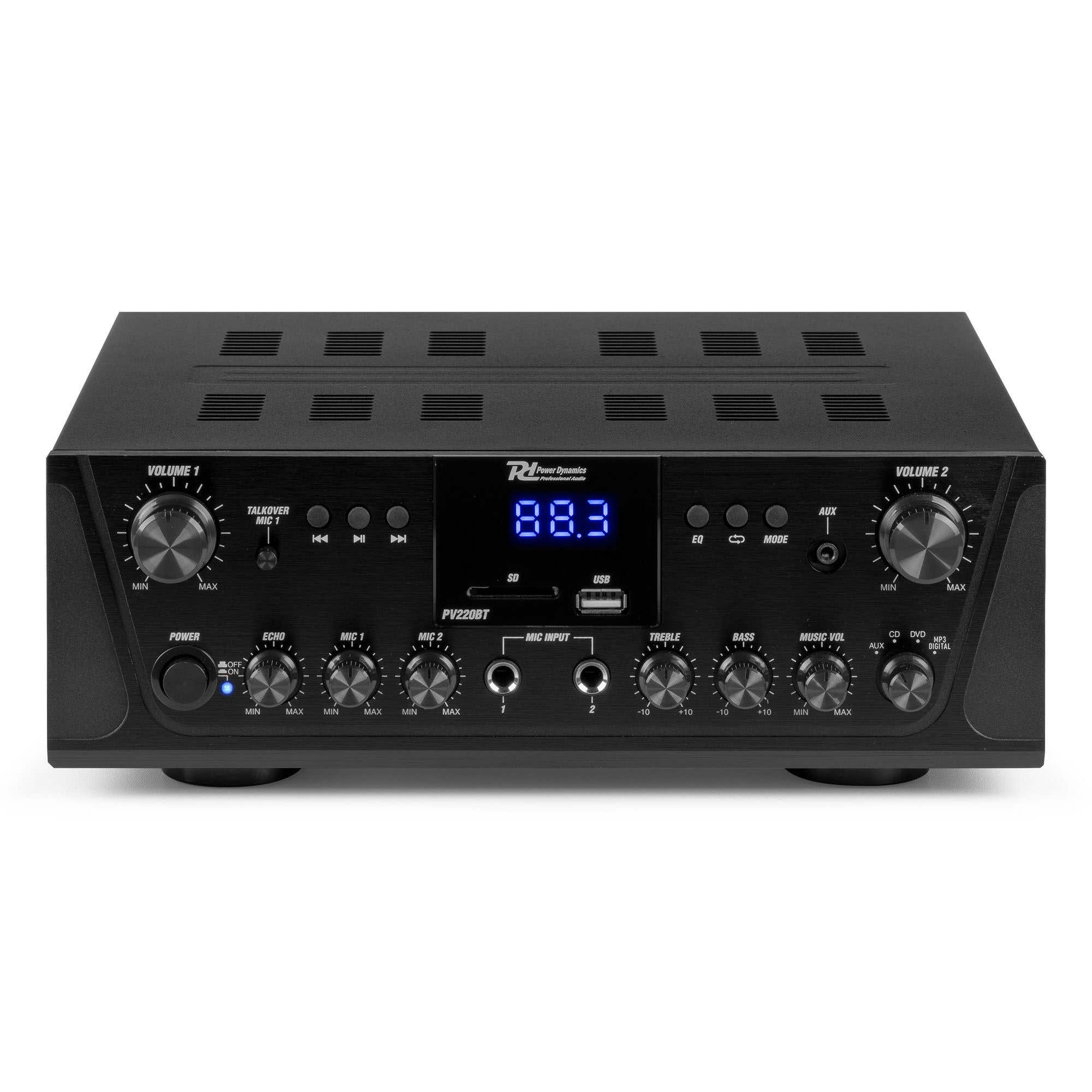 Power Dynamics PV220BT 2-zone versterker met Bluetooth - 2x 100W