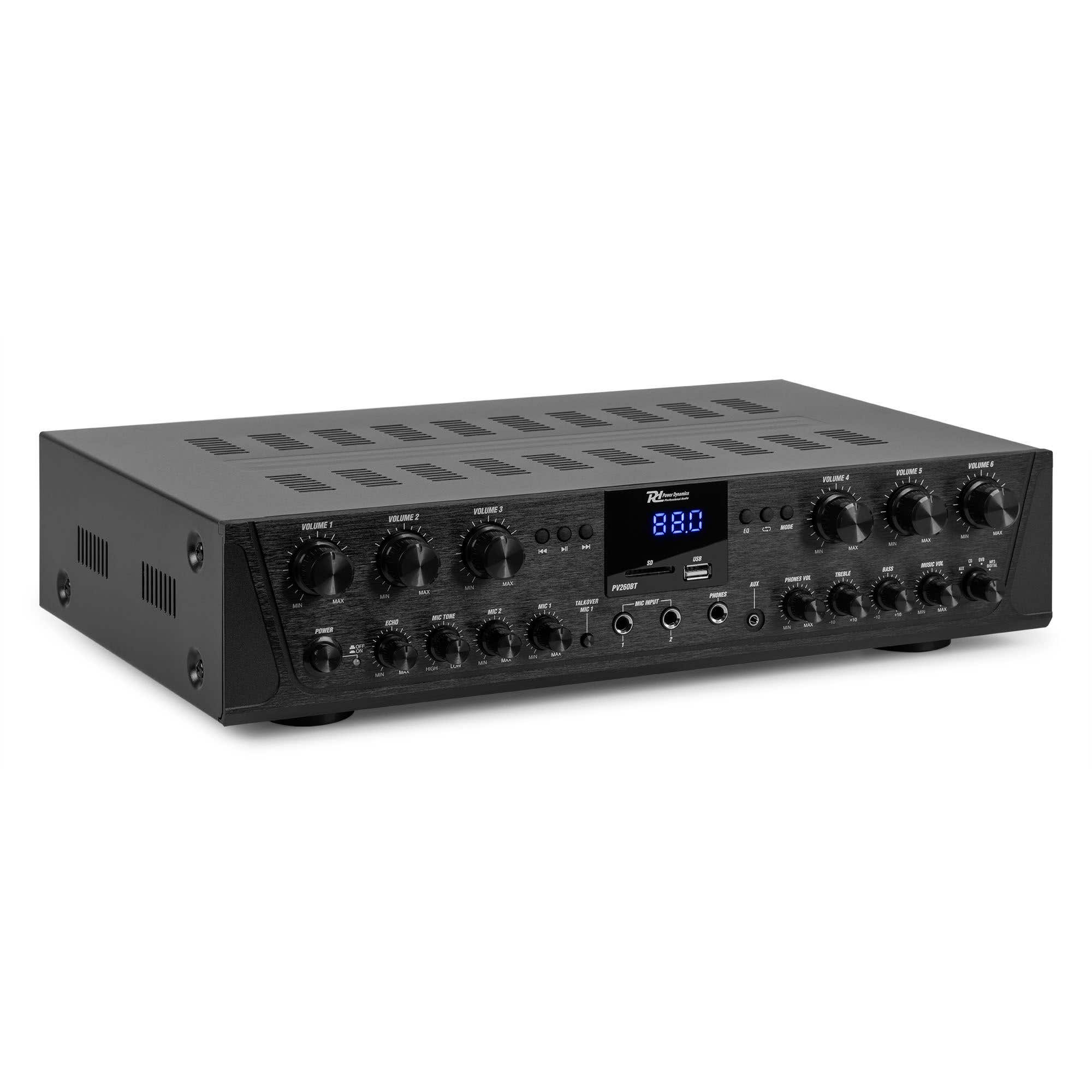 Retourdeal - Power Dynamics PV260BT 6-zone versterker met Bluetooth - 600W