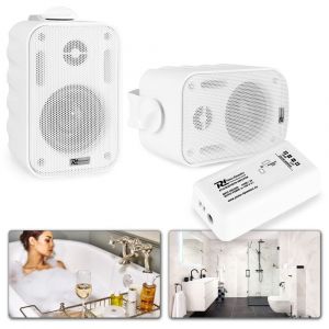 Bluetooth speakerset 3" opbouw voor o.a. badkamer - Wit