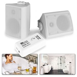 Bluetooth speakerset 4" opbouw voor o.a. badkamer - Wit