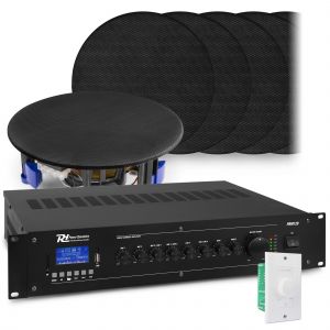 Power Dynamics geluidsinstallatie - versterker - 12x plafond speakers - Bluetooth - 5.25 inch - 120W