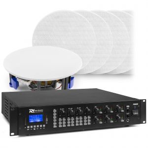 Power Dynamics geluidsinstallatie met 10 witte speakers en versterker - Bluetooth - 5.25 inch - 20W