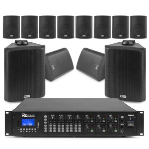 Power Dynamics 100V installatie speakerset - uitgebreide set met 12 waterdichte speakers - IPX5